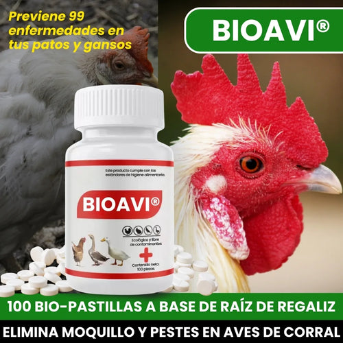 BIOAVI® FORMULA NATURAL PARA ELIMINAR GRIPE DE POLLO Y AVES / BASE DE RAIZ DE REGALIZ