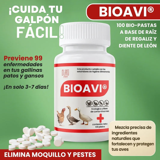 BIOAVI® FORMULA 100% NATURAL PARA ELIMINAR GRIPE EN POLLOS Y AVES/ BASE DE RAGALIZ Y DIENTE DE LEÓN