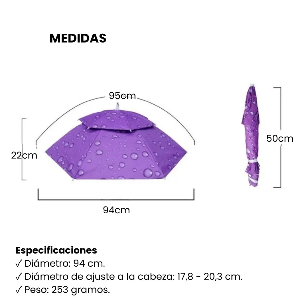 SOMBRAFIX® SOMBRERO SOMBRILLA IMPERMEABLE DOBLE FAZ DE 1 METRO