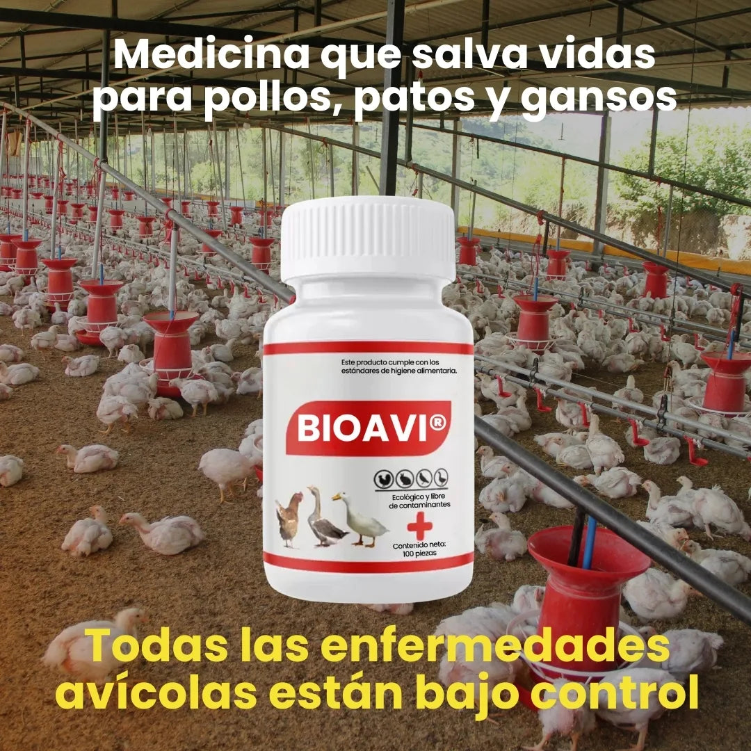 BIOAVI® FORMULA 100% NATURAL PARA ELIMINAR GRIPE EN POLLOS Y AVES/ BASE DE RAGALIZ Y DIENTE DE LEÓN