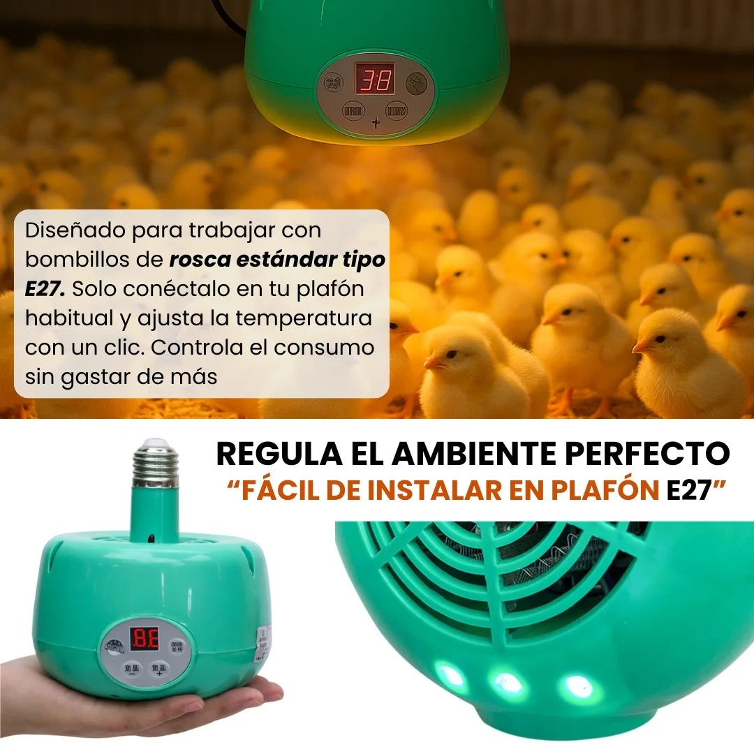 LUMICAMP® LAMPARA CALEFACTORA INTELIGENTE PARA GALPONES Y CRIADEROS