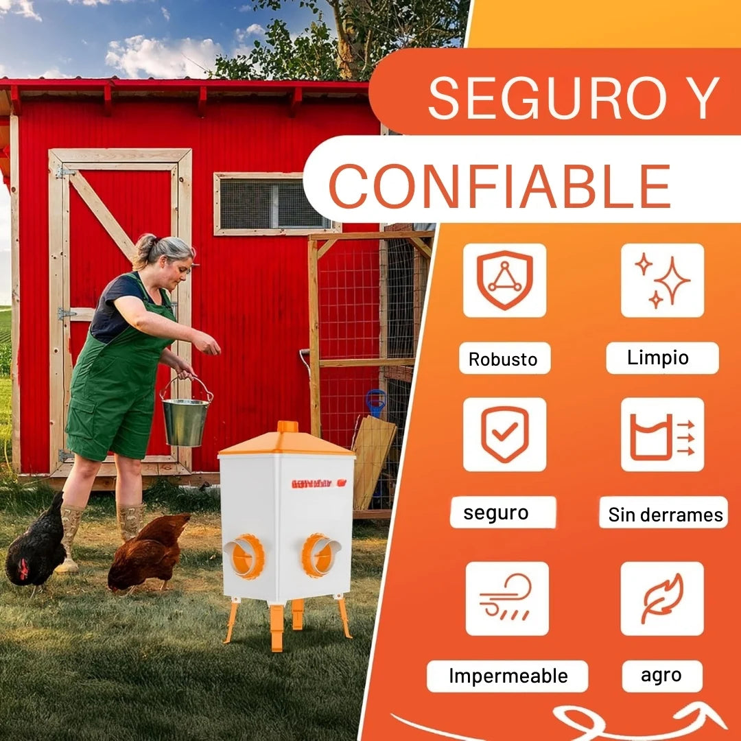 GRANODROP® COMEDERO PROFESIONAL AUTOMATICO PARA GALLINAS Y AVES DE CORRAL