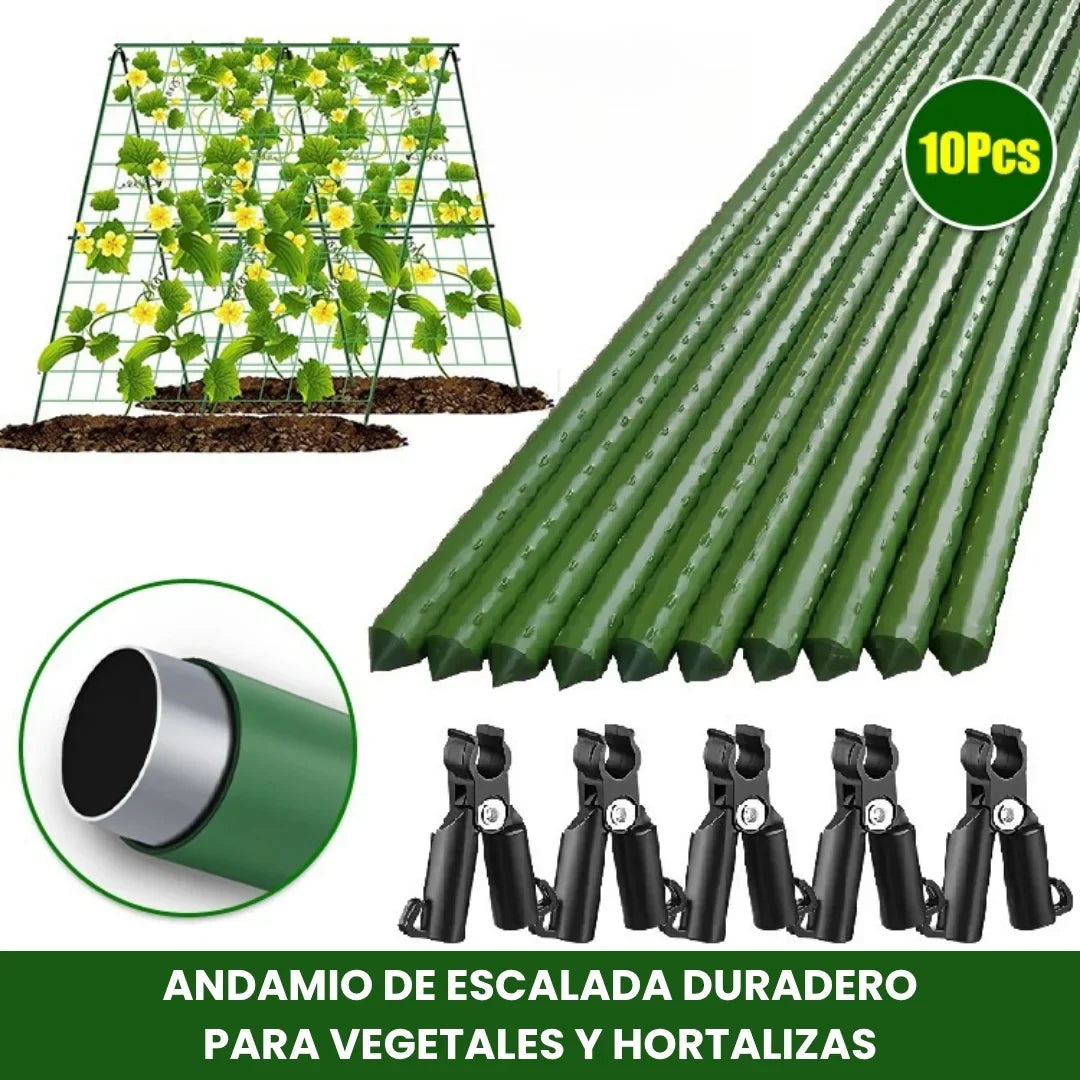 ECOSTAKA® VARILLAS SOPORTE DE ESCALADA PARA PLANTAS, VEGETALES Y HUERTAS EN ACERO