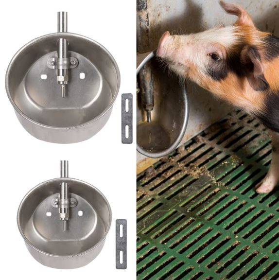 AQUAPORC® Bebedero automático para cerdos y animales de corral en acero Inoxidable