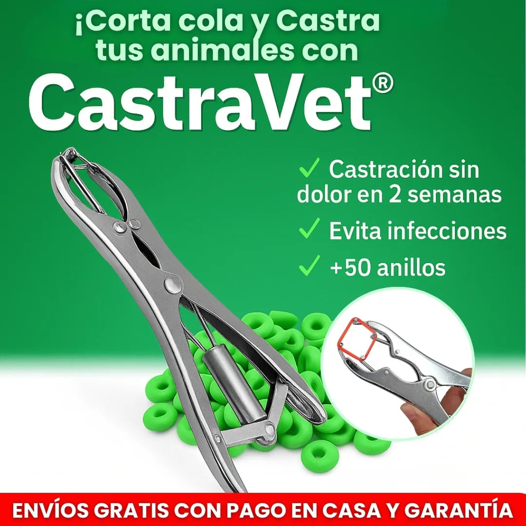 CastraVet® Dispositivo de castración y corte de cola + 50 anillos