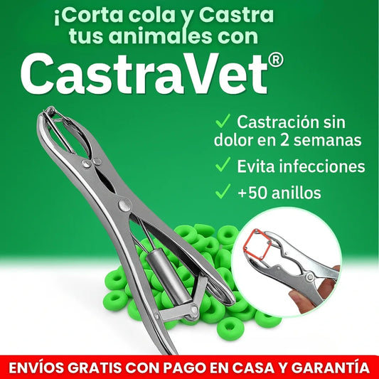 CastraVet® Dispositivo de castración y corte de cola + 50 anillos