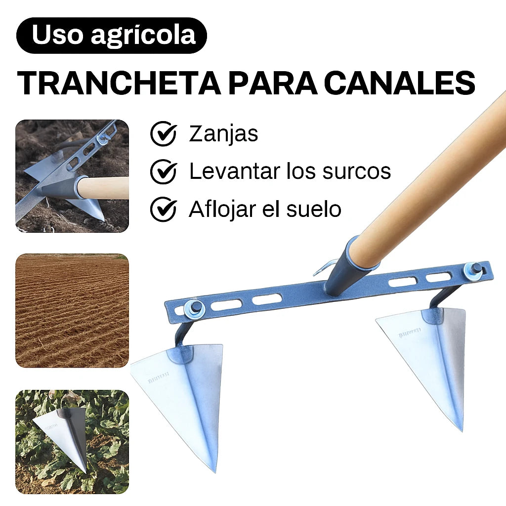 ARADUO® AZADA DOBLE PARA JARDINERIA Y ARADO EN SIEMBRA DE COSECHAS