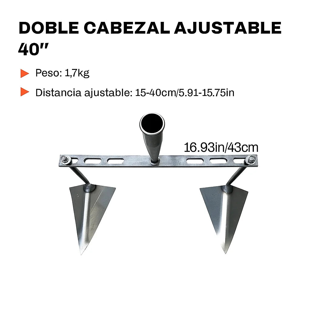 ARADUO® AZADA DOBLE PARA JARDINERIA Y ARADO EN SIEMBRA DE COSECHAS