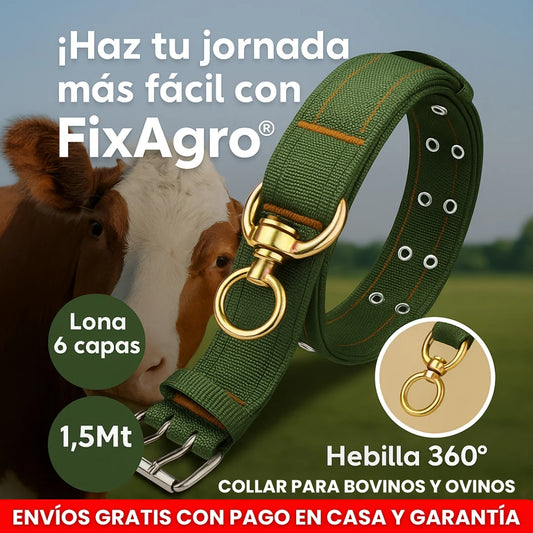 FixAgro® Collar ajustable para ganado y ovinos, lona de 6 capas 1.5Mt resistente y duradera