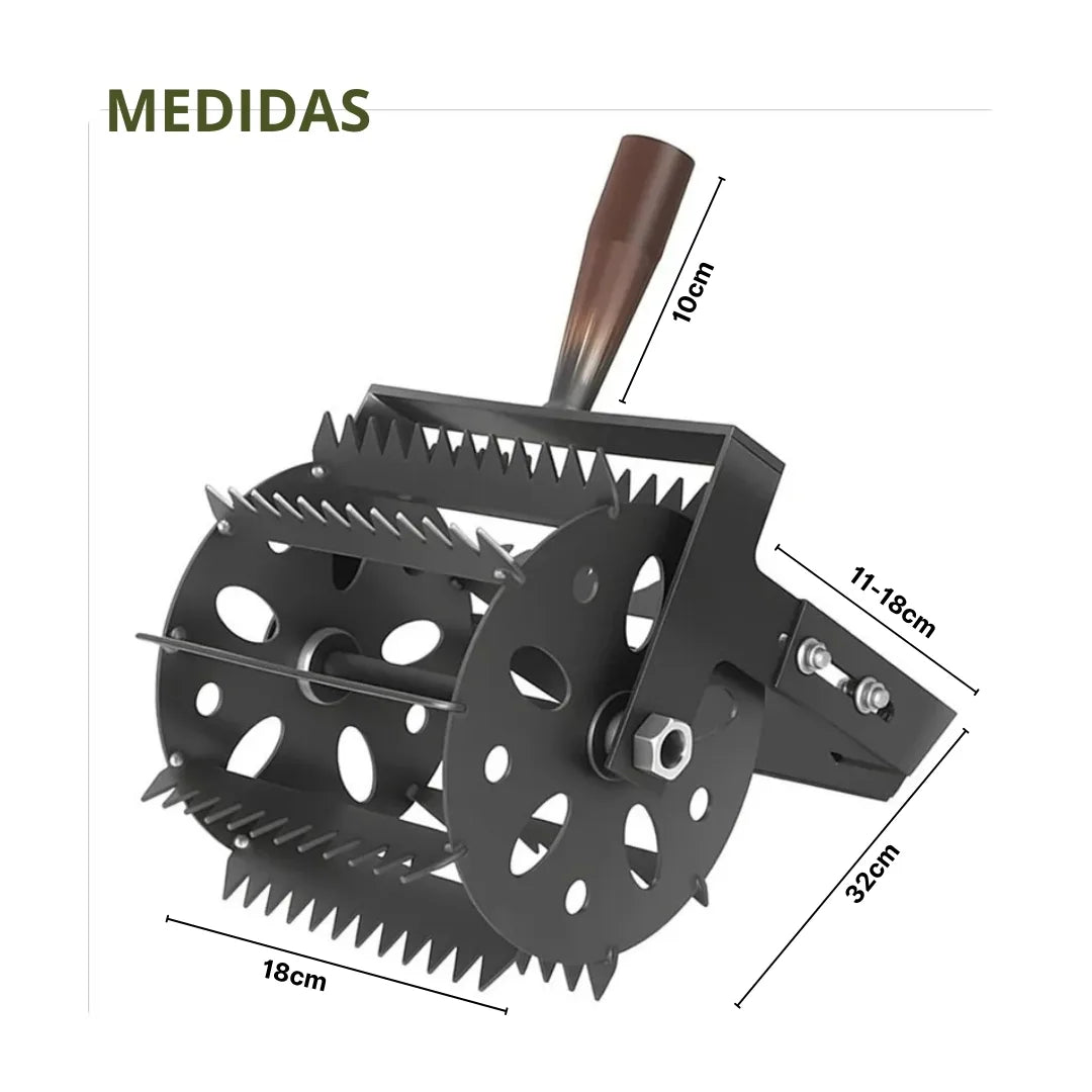 GramArad® Cabezal de deshierbe en acero macizo de doble corte