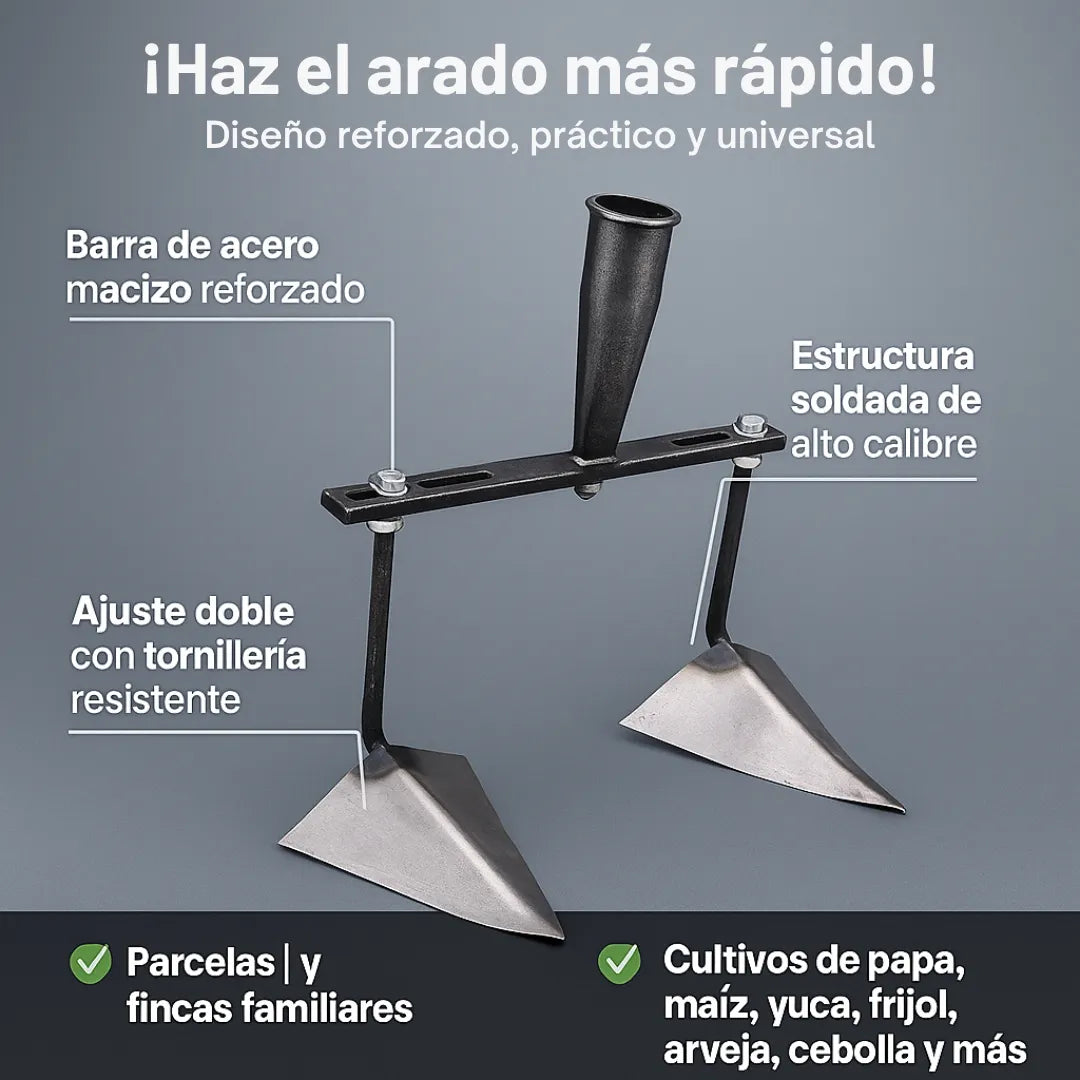 ARADUO® AZADA DOBLE PARA JARDINERIA Y ARADO EN SIEMBRA DE COSECHAS