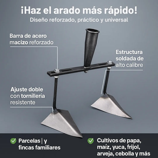 ARADUO® AZADA DOBLE PARA JARDINERIA Y ARADO EN SIEMBRA DE COSECHAS